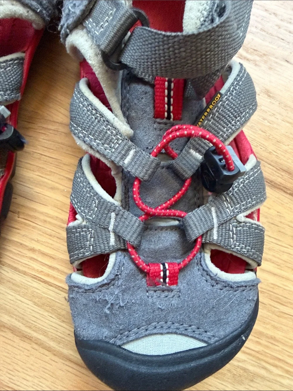 Keen Kids Gray and Red Water Shoes